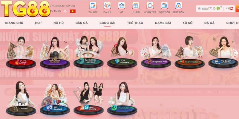 Điểm danh các siêu phẩm game tại casino TG88