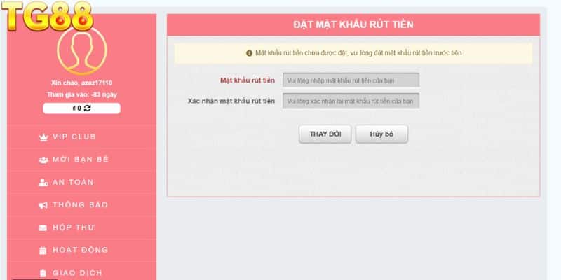Hướng dẫn chi tiết các bước rút tiền tg88